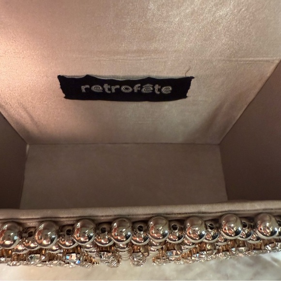 RETROFETE Eclipse Crystal Embellished Hand Bag Gunmetal Silver - Picture 7 of 10